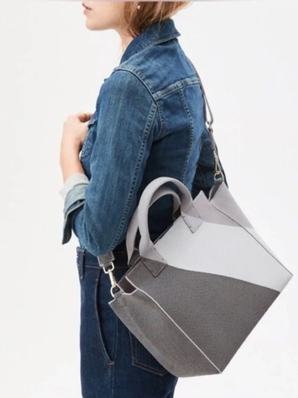 Gray & Light Gray Colorblock Tote Bag - Women's Handbag